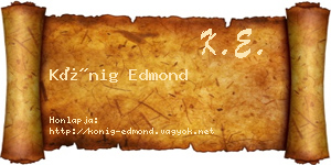 Kőnig Edmond névjegykártya